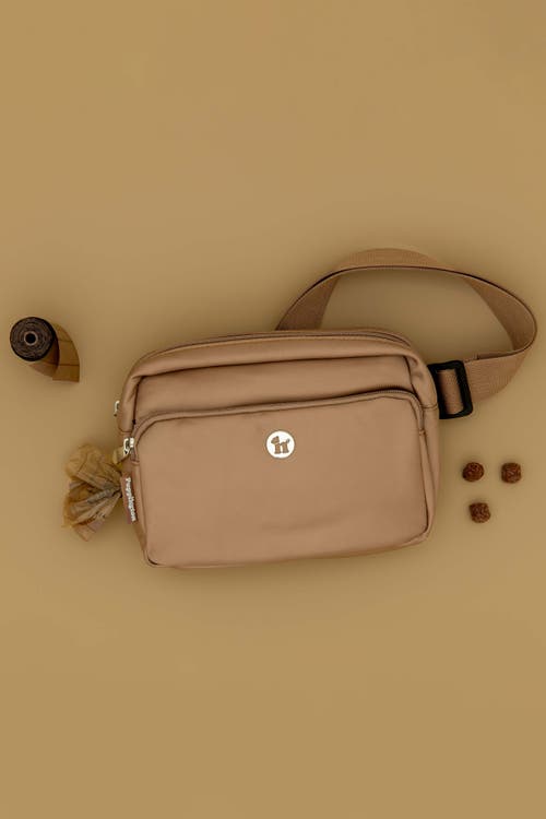 Puppington 3-in-1 Dog Walking Bag With Poop Bags In Latte Beige