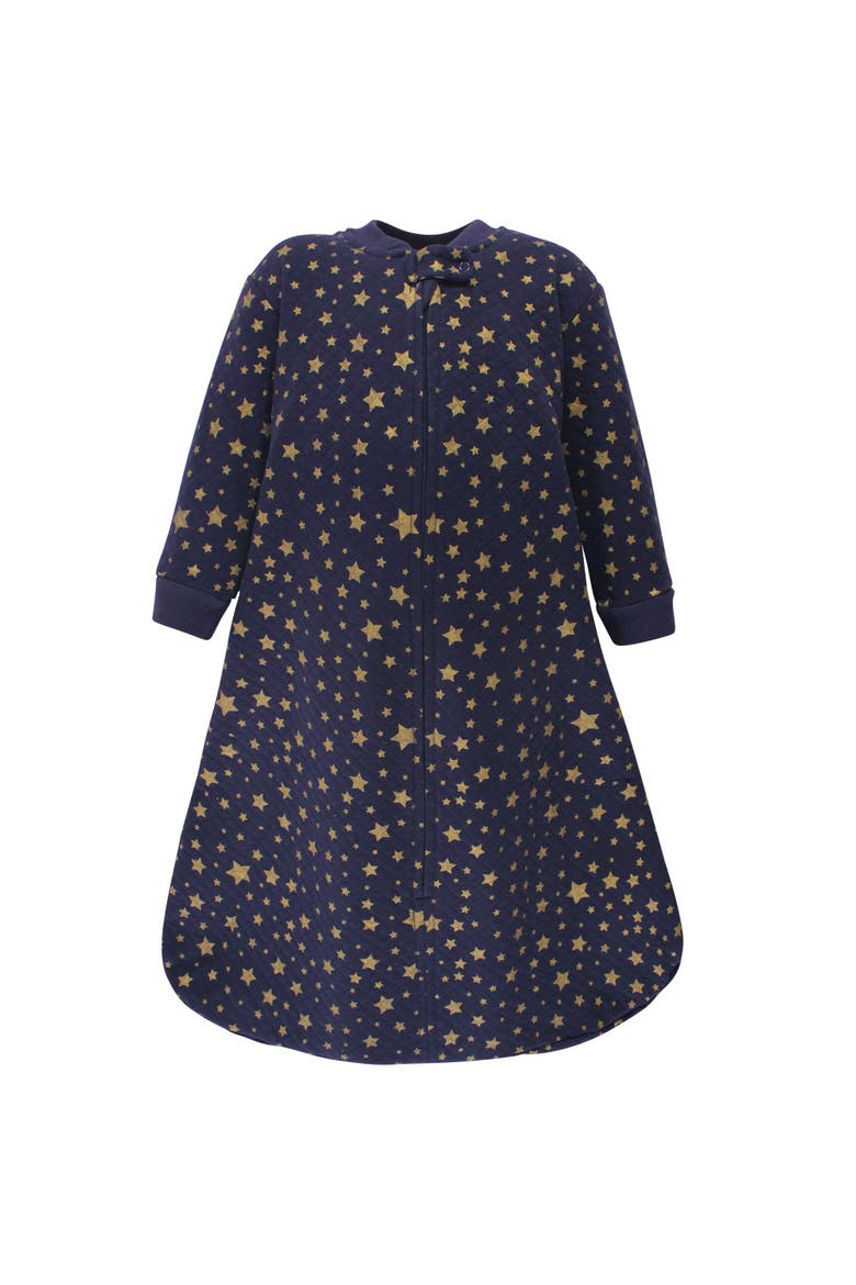 Quilted Long Sleeve Sleeping Bag and Wearable Blanket, Alternate, color, Metallic Stars