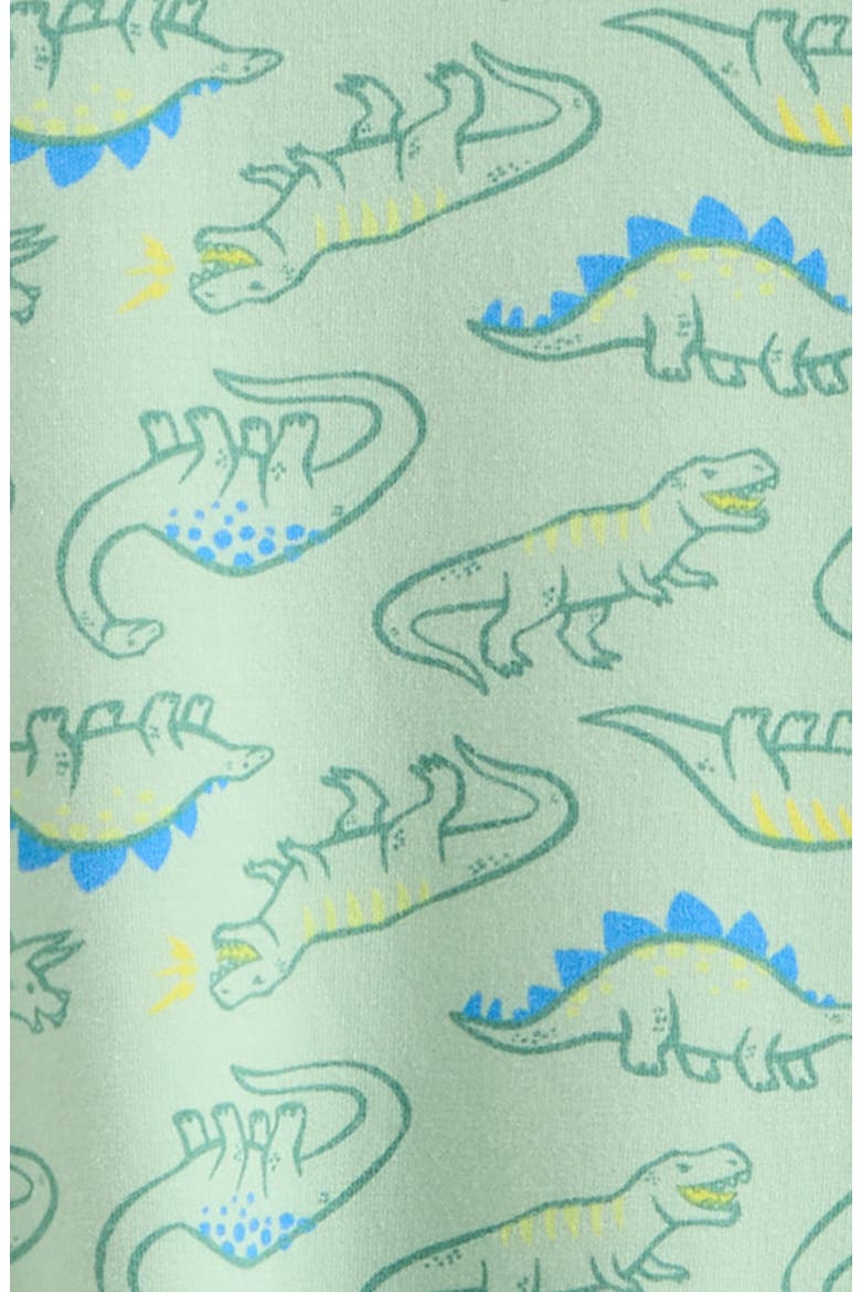 Puppy Pals Fleece Sweatshirt Romper, Alternate, color, GREEN CAMEO DINO DOODLES