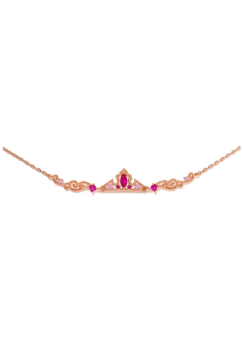 Kids' Disney Aurora Crown Bracelet, Main, color, ROSE GOLD
