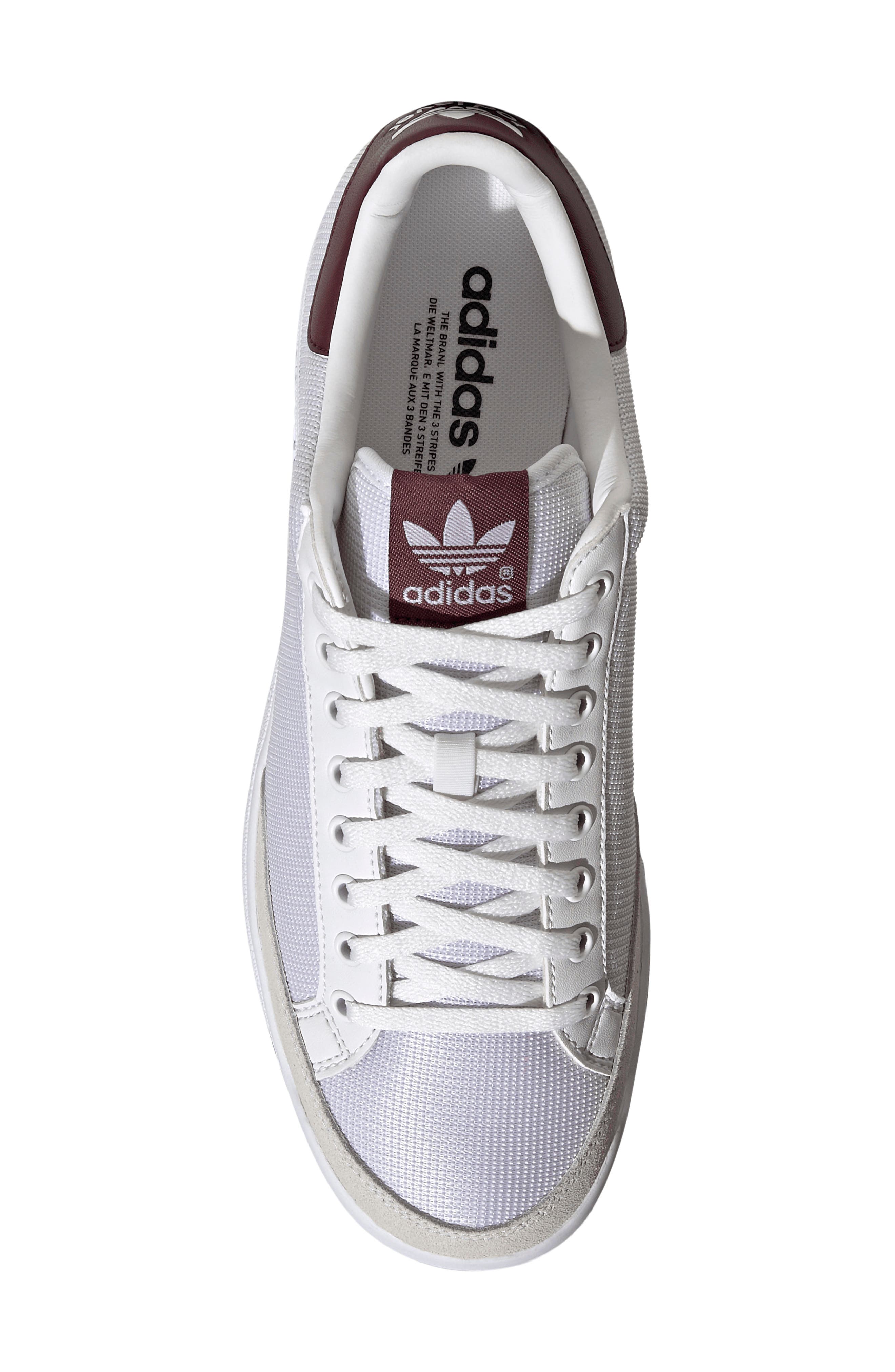 Rod Laver Vintage Sneaker, Alternate, color, WHITE/ WHITE/ MAROON