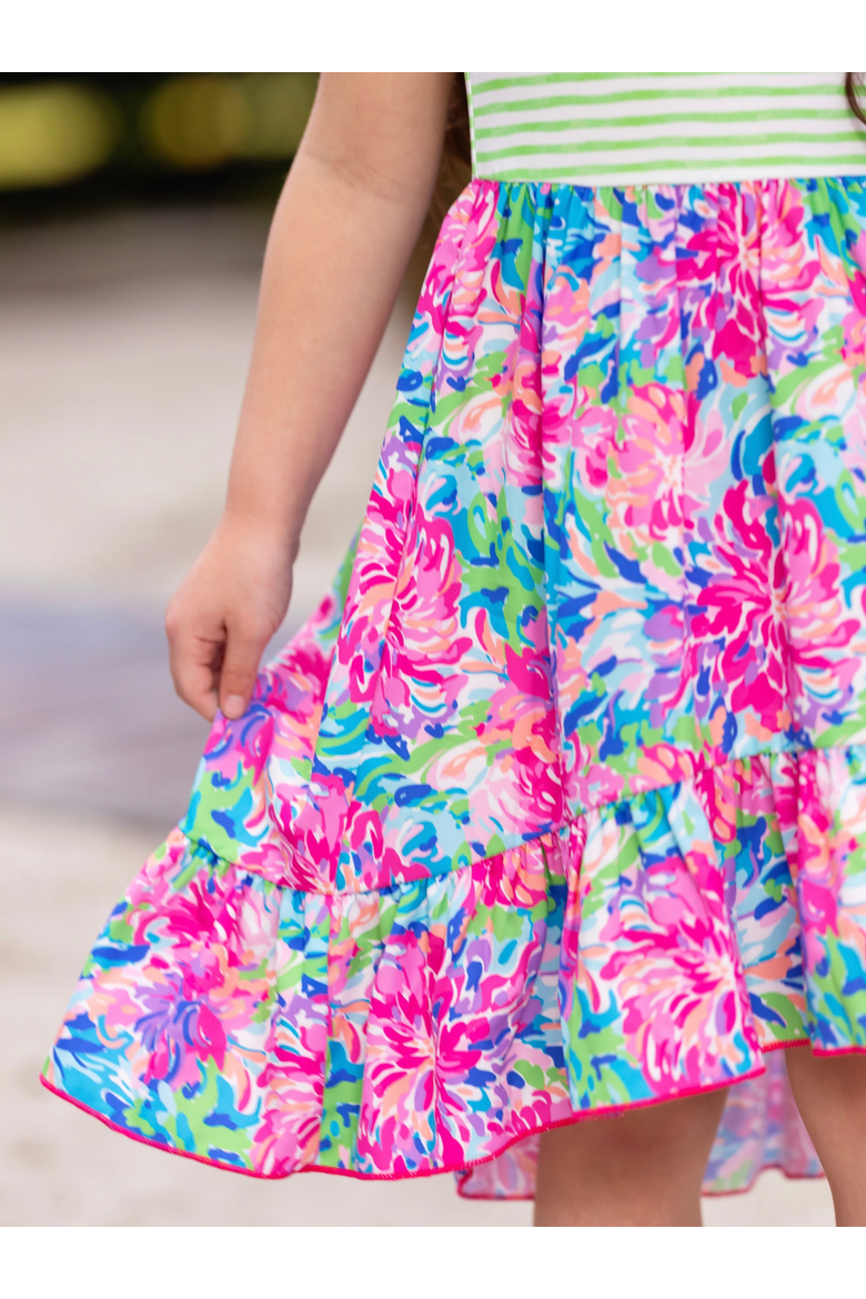 Tropical Bloom Sleeveless Hi-Lo Dress, Alternate, color, Purple