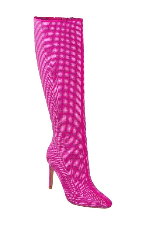 Diamond Rhinestone Pointed Toe Boot (Women)