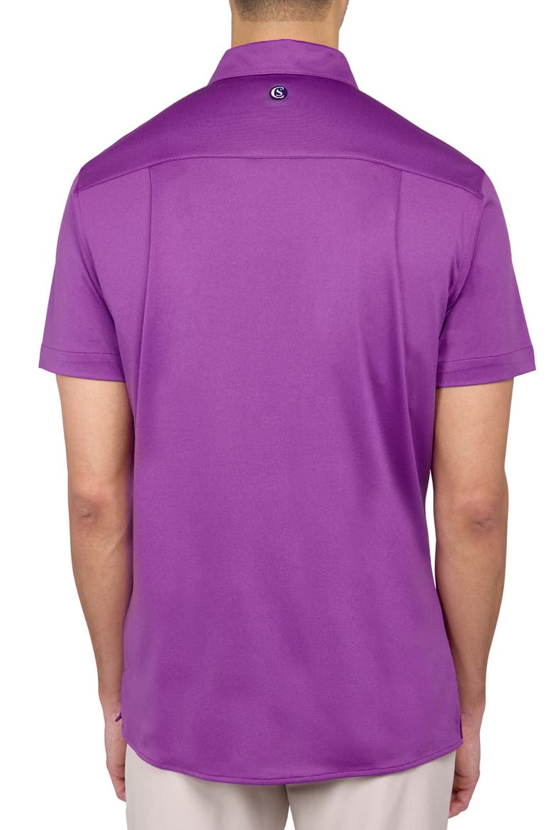 Solid Performance Button-Down Shirt, Alternate, color, PURPLE