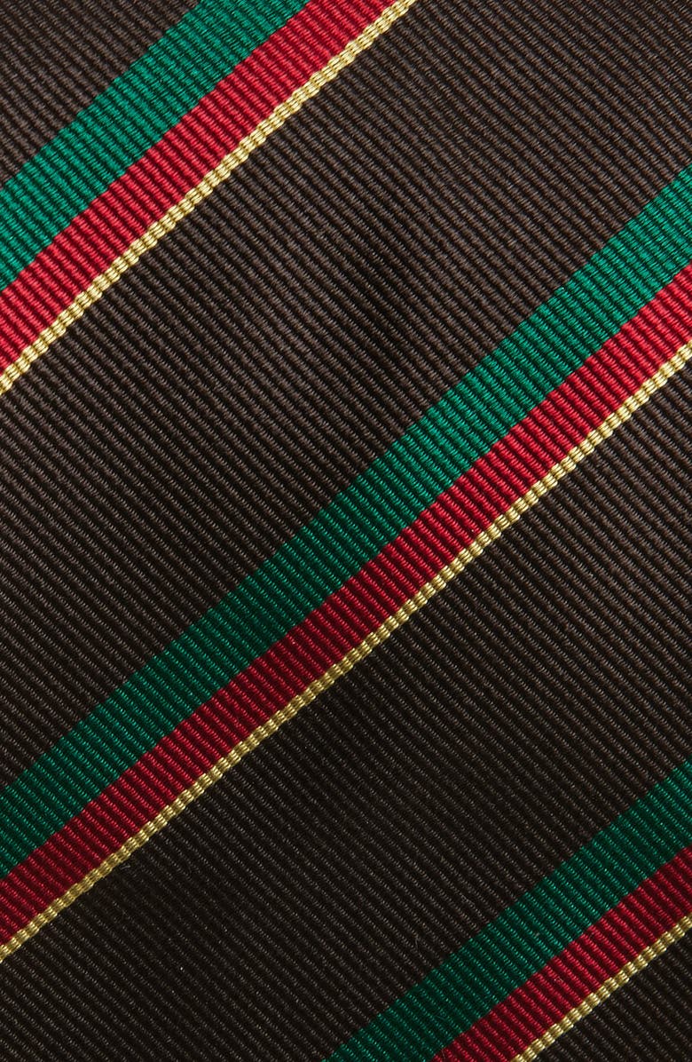 Drake's Reppe Stripe Silk Twill Tie, Alternate, color, Brown/ Green/ Red/ Yellow