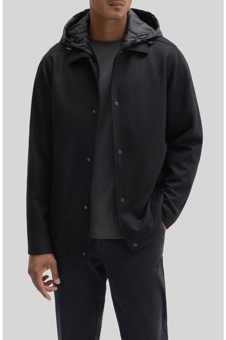 Rizzo Front Snap Jacket, Alternate, color, BLACK