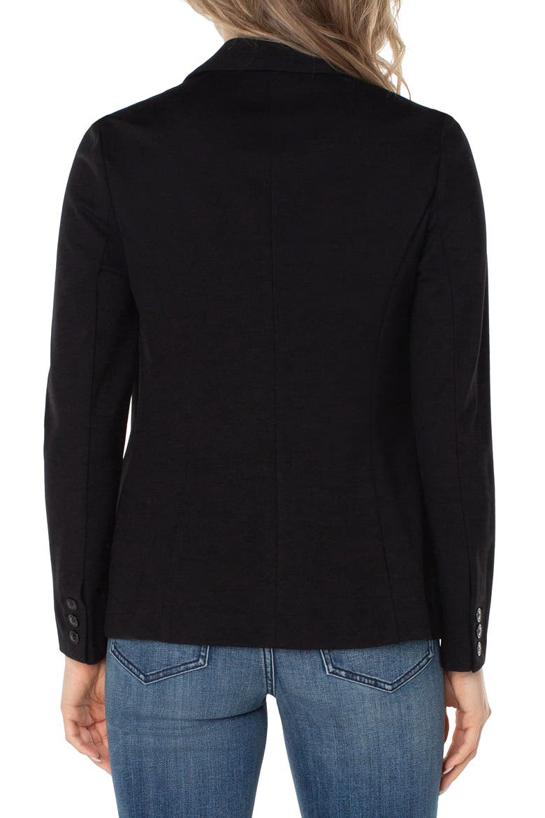 Fitted Knit Blazer, Alternate, color, BLACK