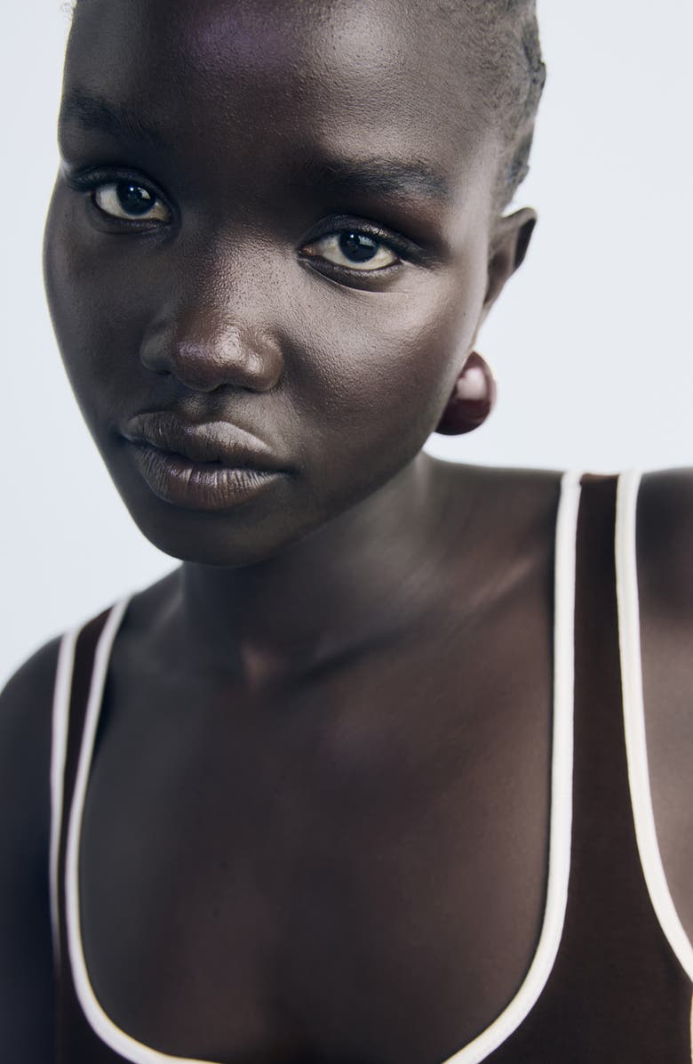 MANGO Sleeveless Midi Dress, Alternate, color, Brown