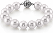 The Pearl Source 12-13mm White South Sea White Pearl Bracelet