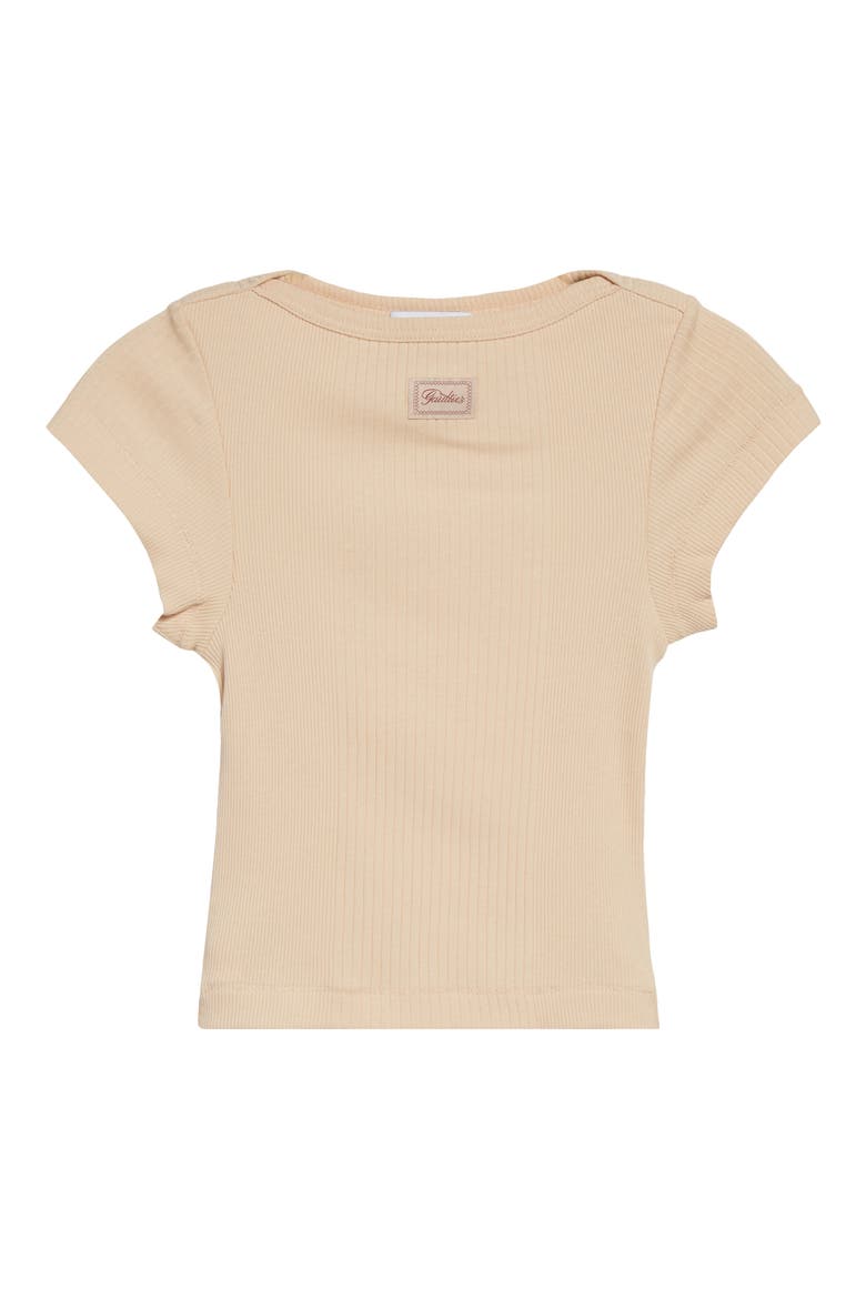 Needle Patch Rib Baby Tee, Alternate, color, NUDE