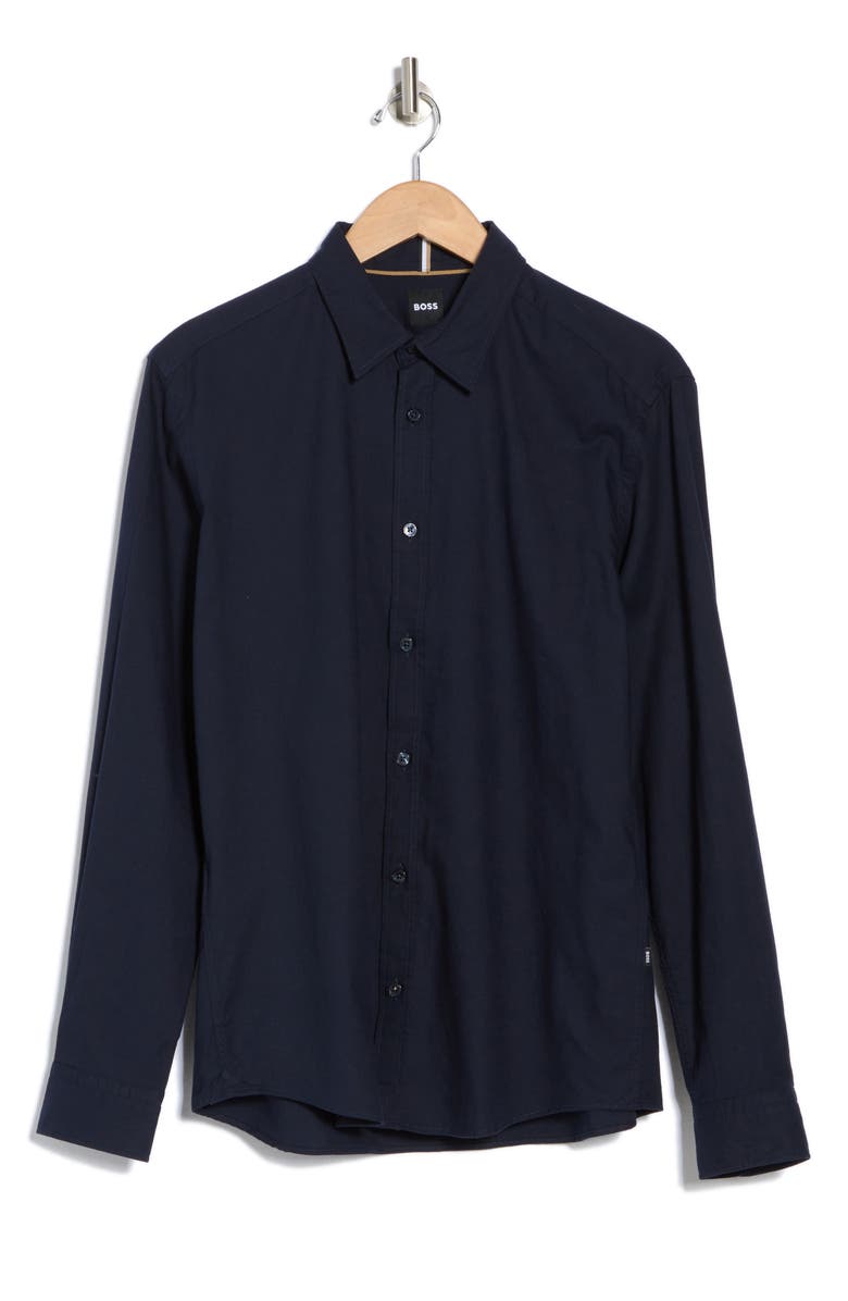 BOSS Liam Kent Button-Up Shirt, Alternate, color, Dark Blue