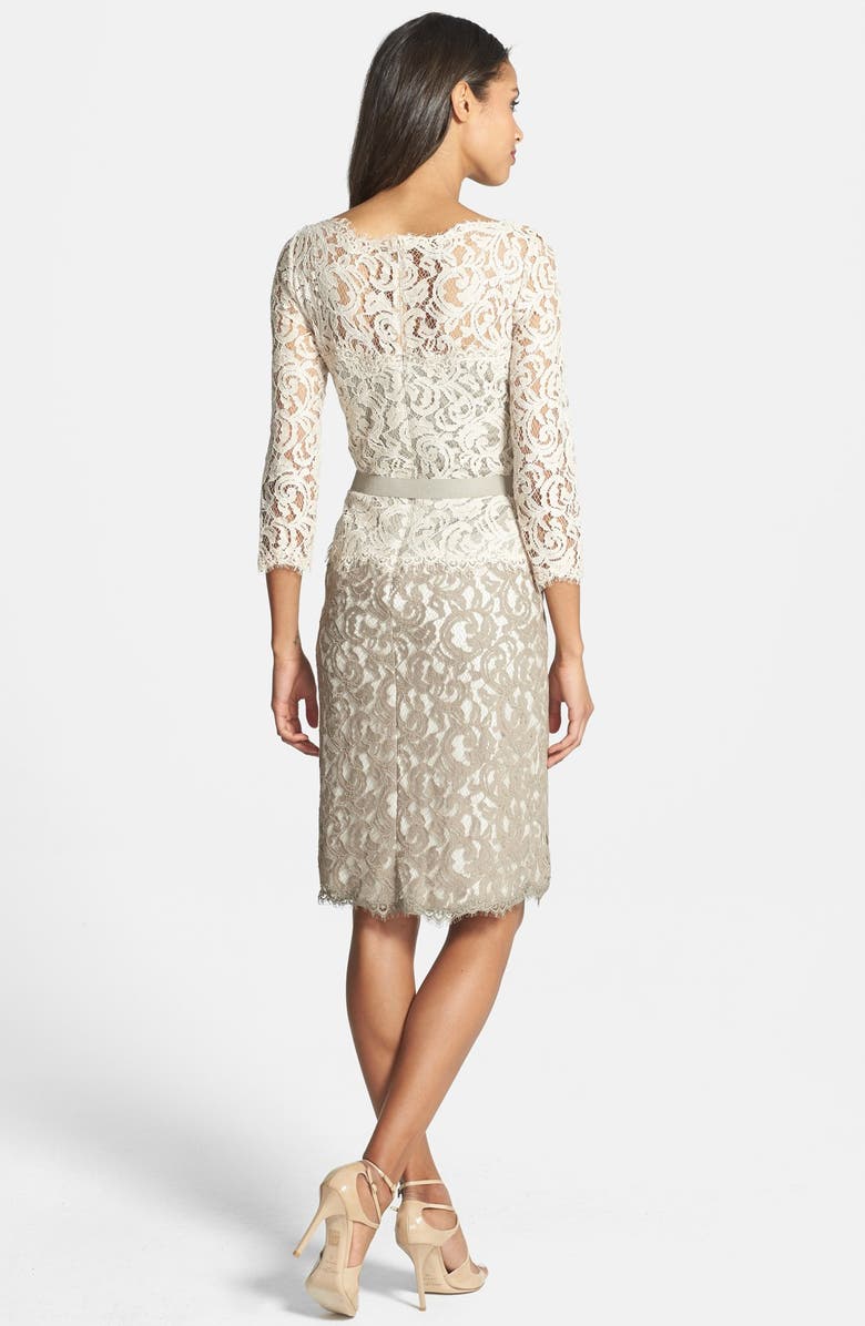 Tadashi Shoji Two-Tone Lace Sheath Dress, Alternate, color,