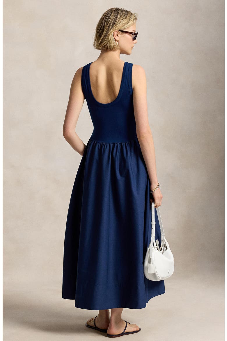 Mixed Media Sleeveless Dress, Alternate, color, EAST SIDE ROYAL