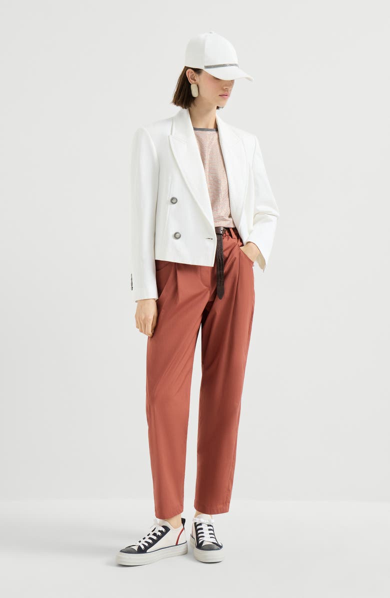 Brunello Cucinelli Poplin trousers, Alternate, color, Orange