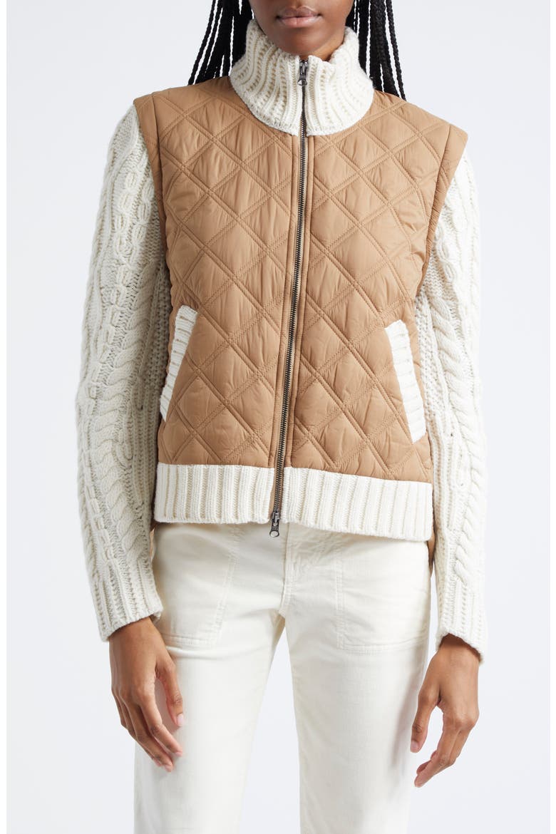 Patra Mixed Media Jacket, Main, color, RUSSET/ IVORY