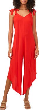 Vince Camuto Tie Shoulder Asymmetric Crop Jumpsuit