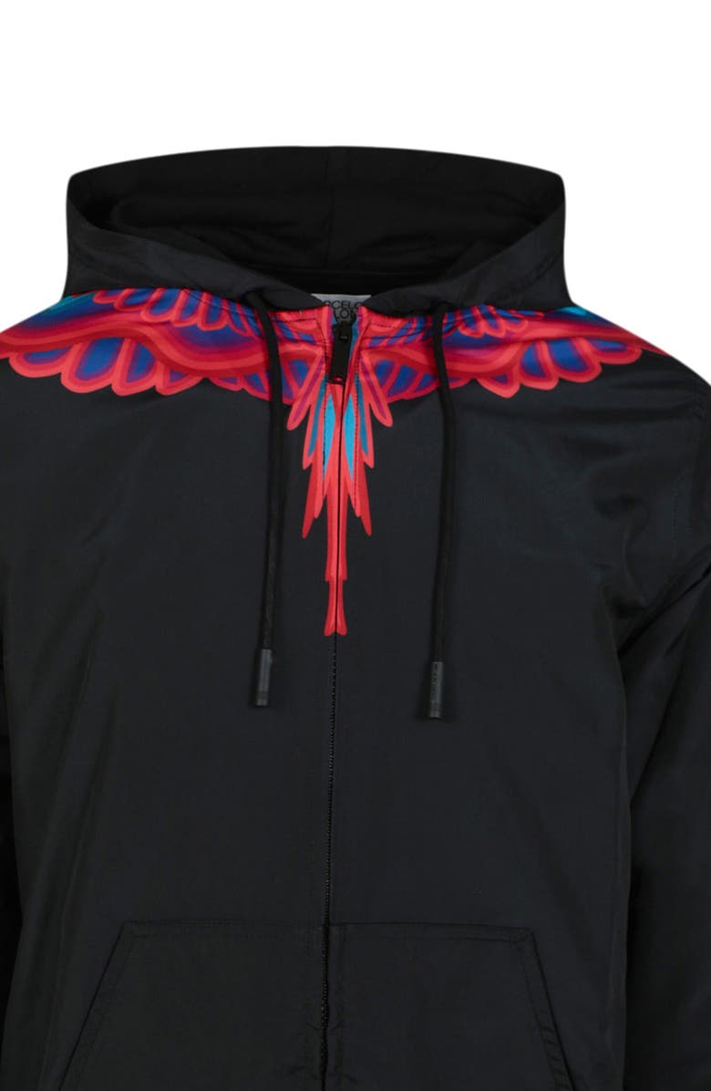 Marcelo Burlon Curves Wings Graphic Hoodie, Alternate, color, Black