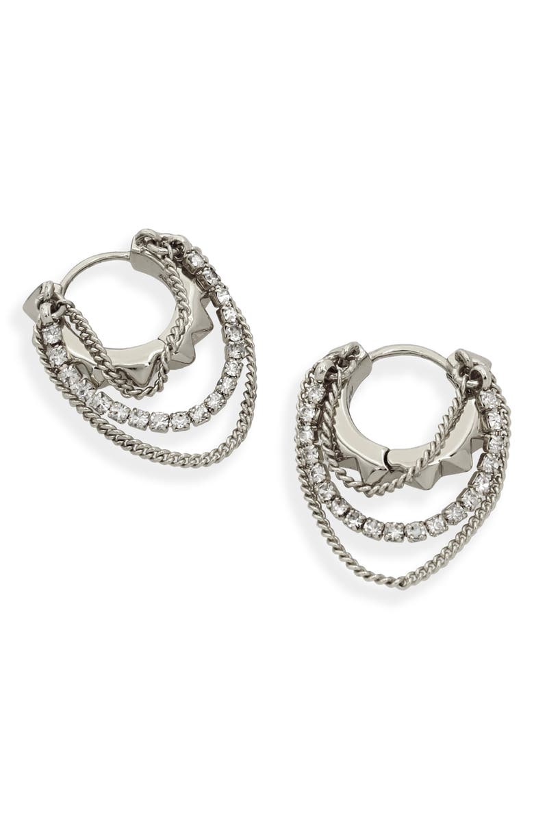 AllSaints Muiltchain Huggie Hoop Earrings, Alternate, color, 