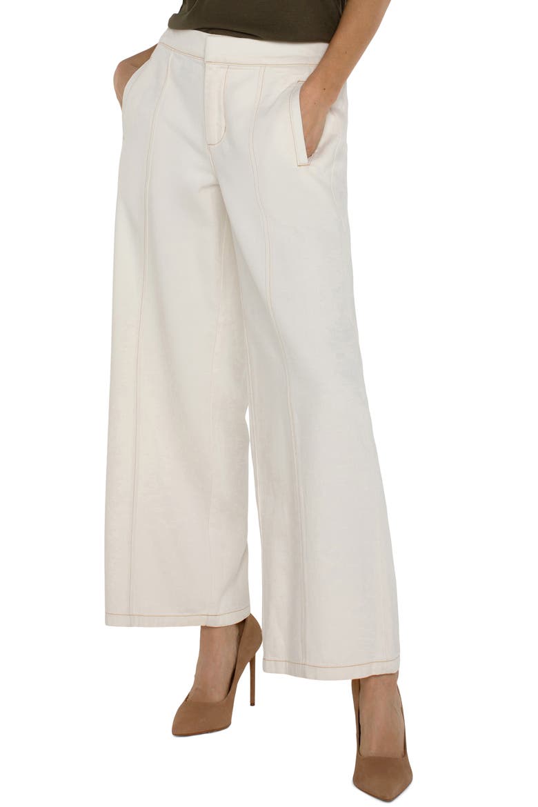 Cotton Blend Crop Wide Leg Pants, Alternate, color, ANTIQUE ECRU