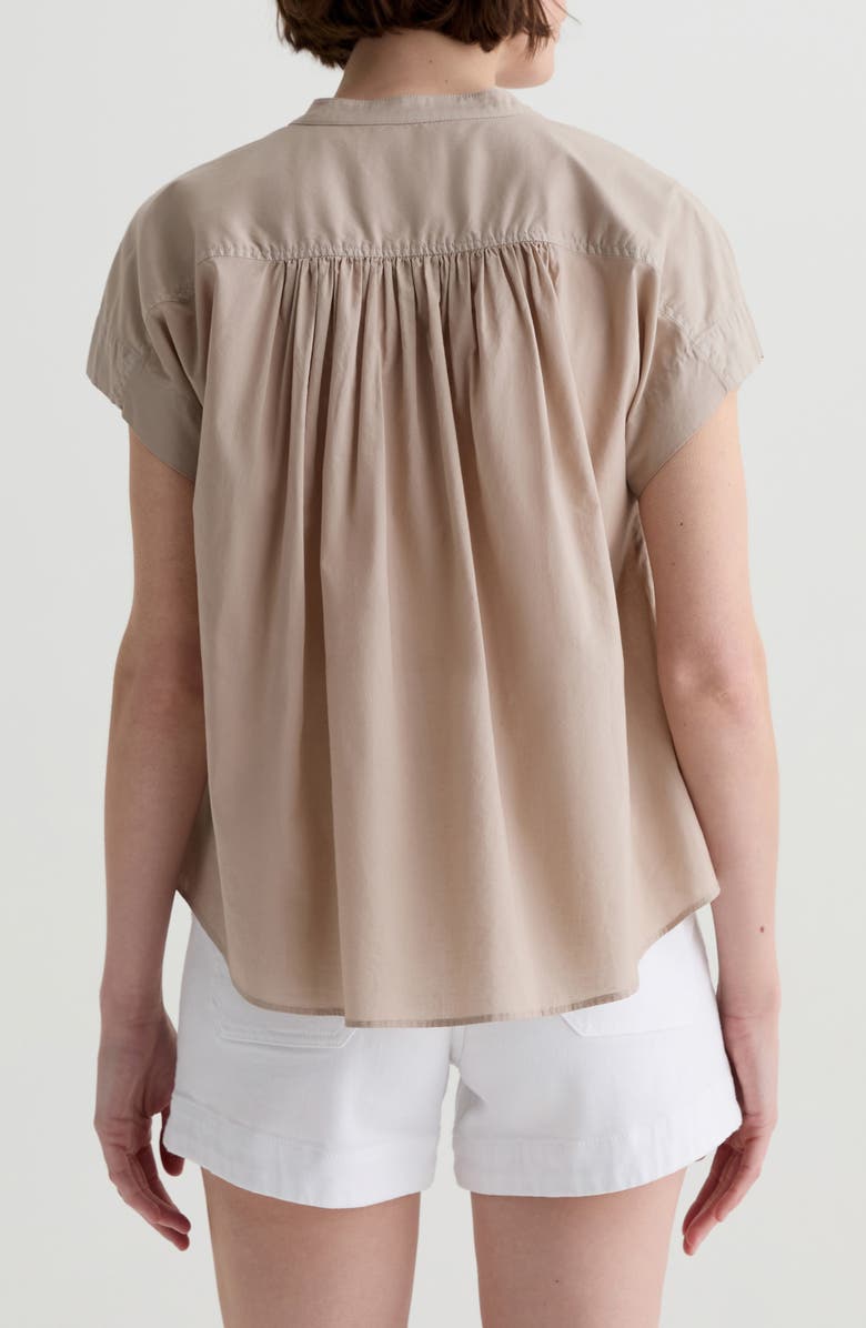 AG Lotta Shirred Cotton Top, Alternate, color, Simple Taupe