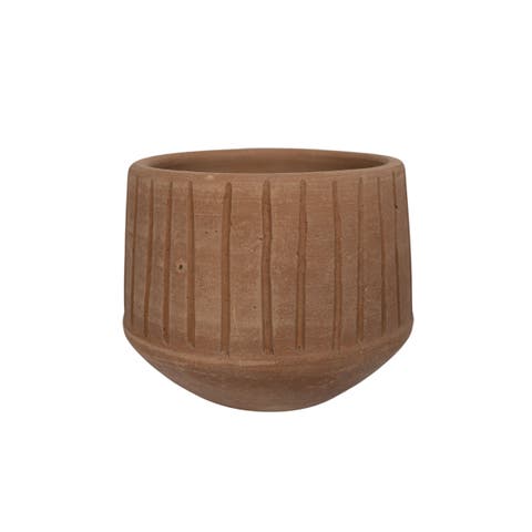 Routed Stripe Terracotta Planter