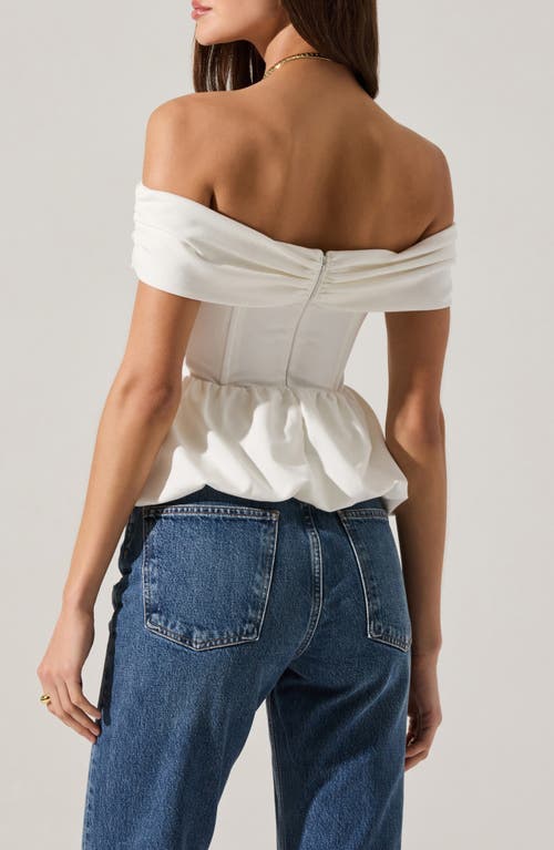 Astr The Label Tennille Off The Shoulder Peplum Top In White