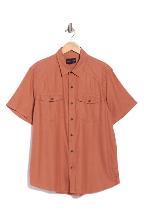 Herringbone Short Sleeve Western Shirt