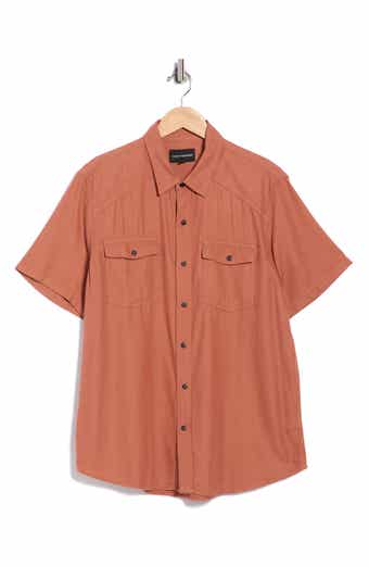 Lucky Brand Herringbone Short Sleeve Western Shirt