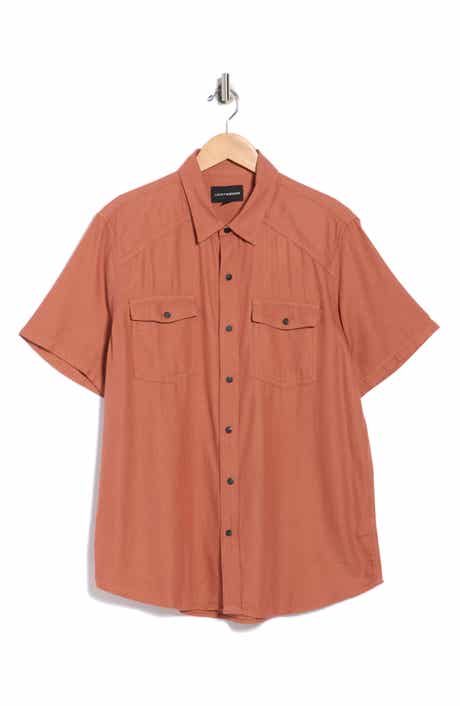 Lucky Brand Herringbone Short Sleeve Western Shirt