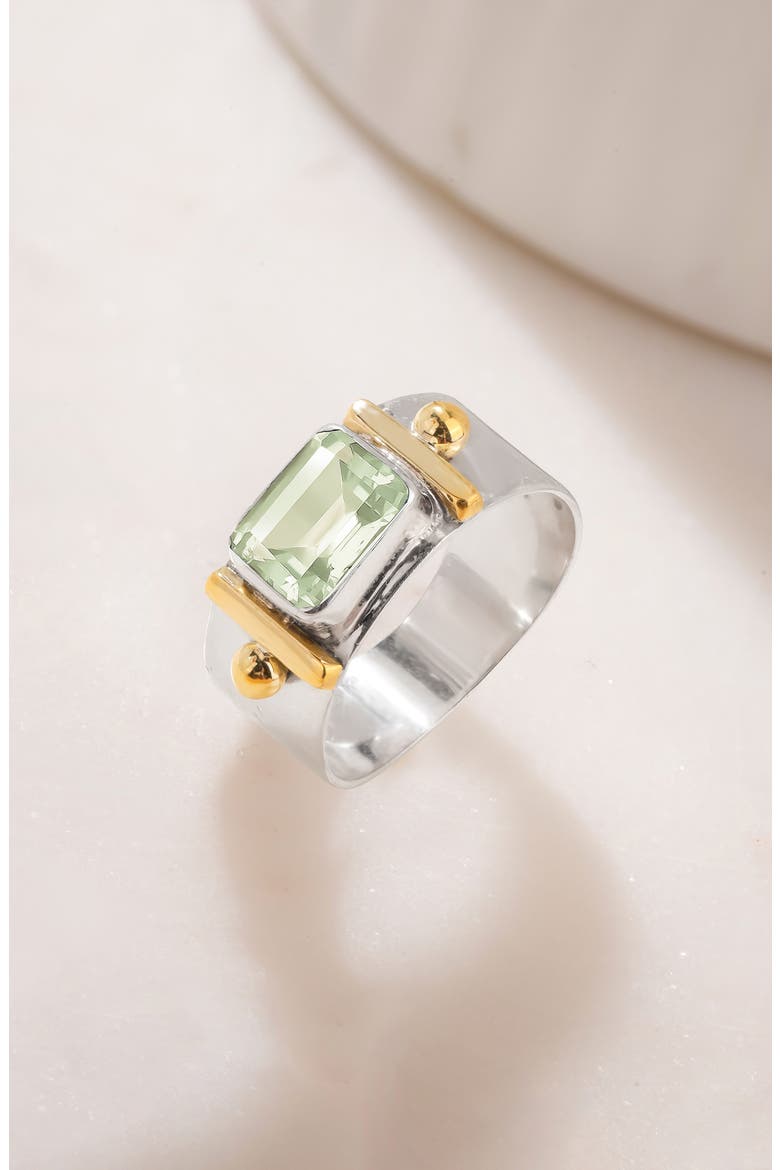 Baguette Cut Gemstone Ring, Alternate, color, GREEN