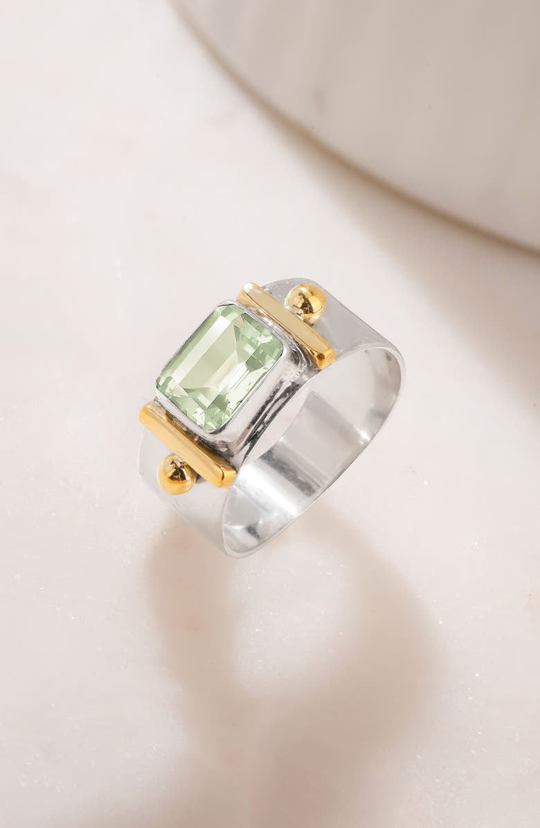 YS GEMS Baguette Cut Gemstone Ring, Alternate, color, Green