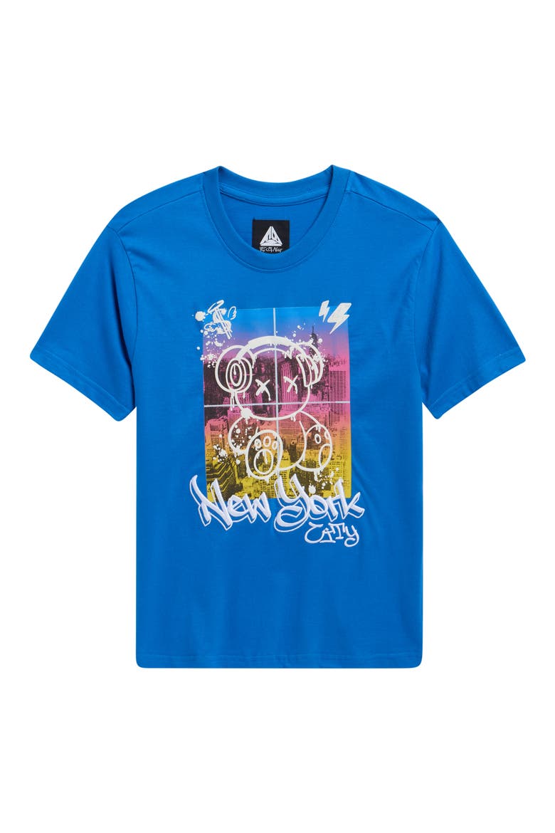 Kids' Polar Graphic Short Sleeve T-Shirt, Main, color, VICTORIA BLUE/ NYC