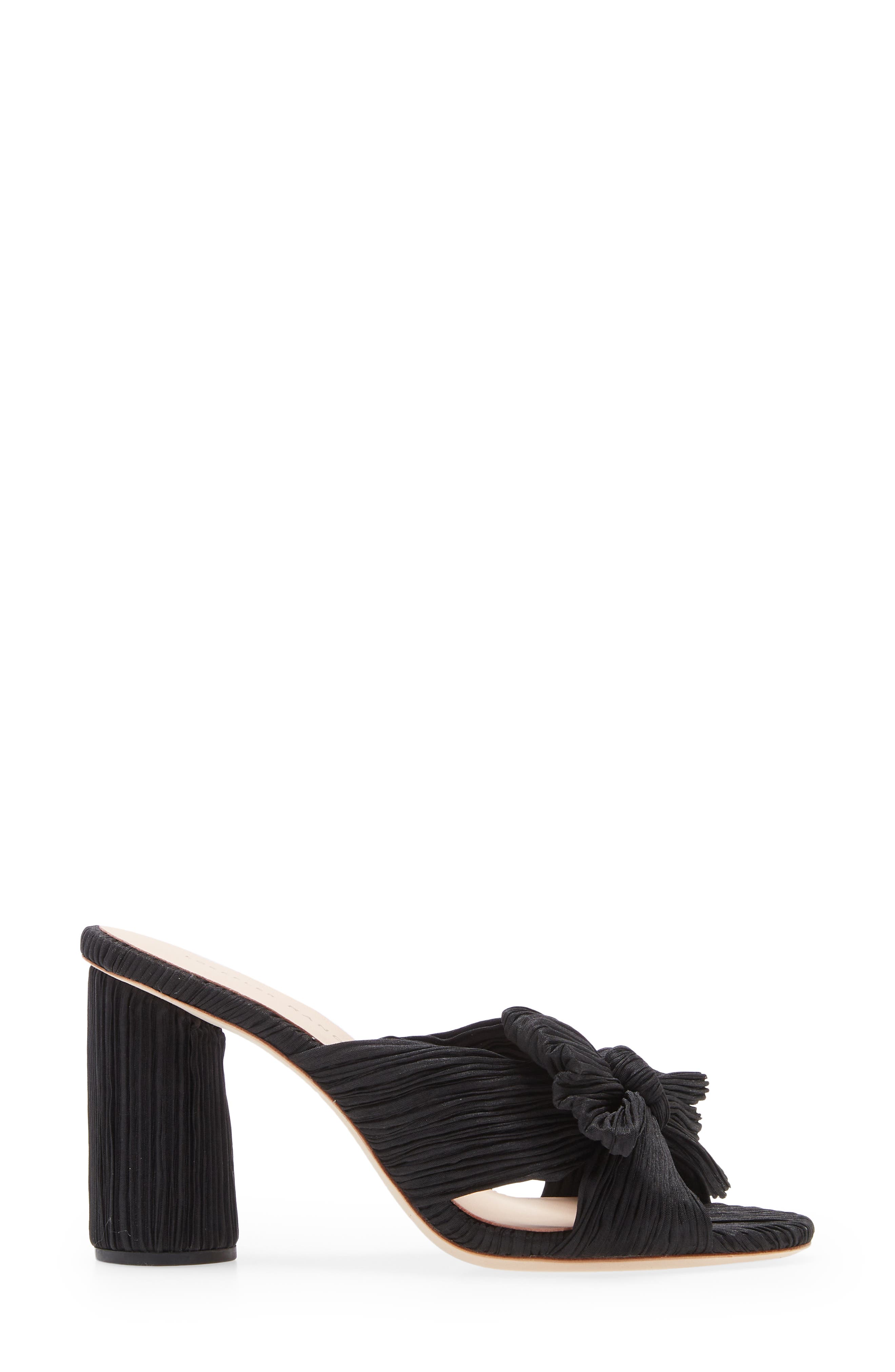Loeffler Randall Penny Knotted Lamé Sandal, Alternate, color, Black