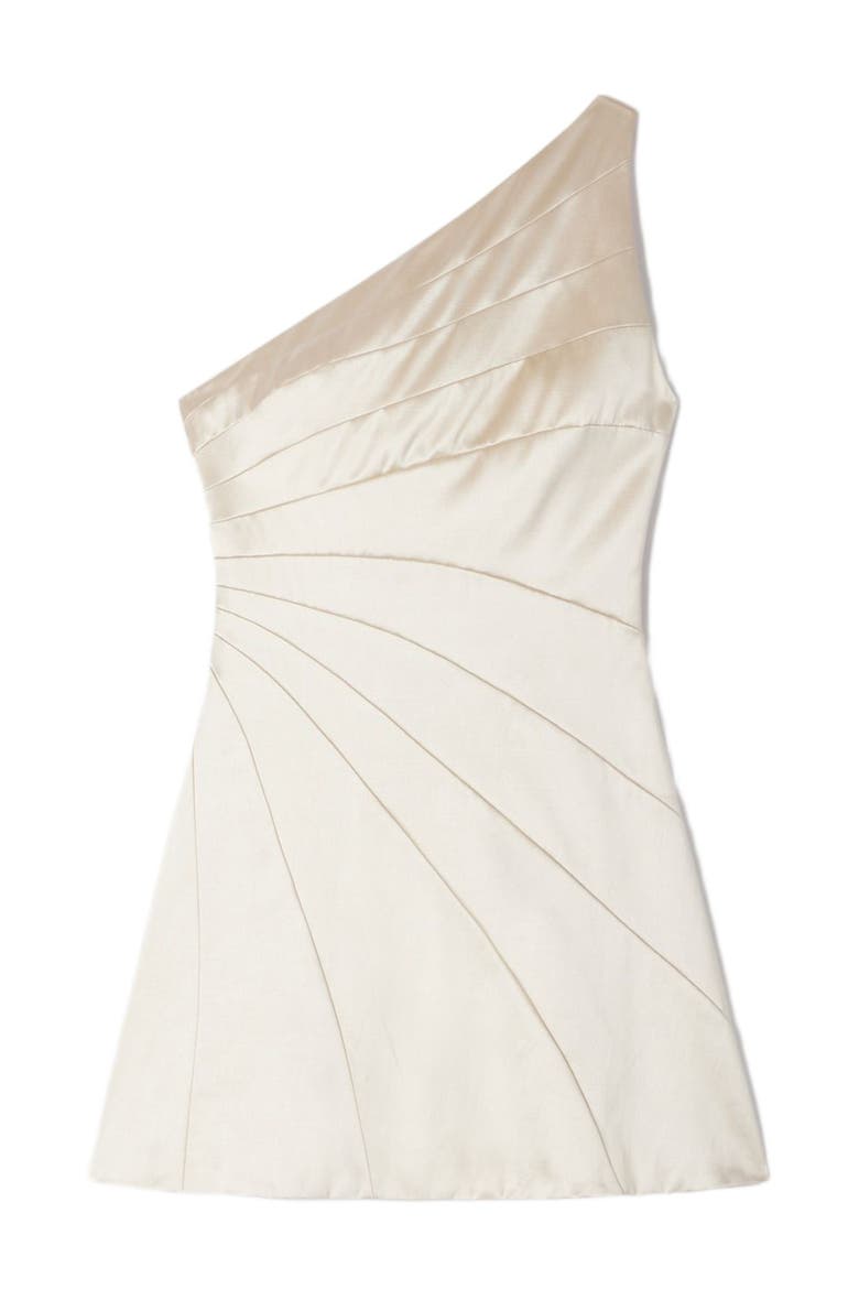 Short cutaway satin-effect dress, Alternate, color, Latte