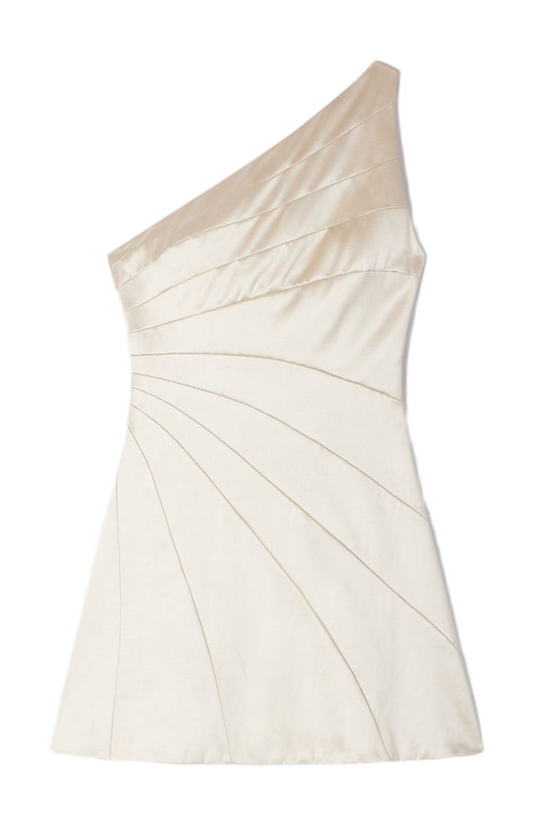 SANDRO Short cutaway satin-effect dress, Alternate, color, Latte