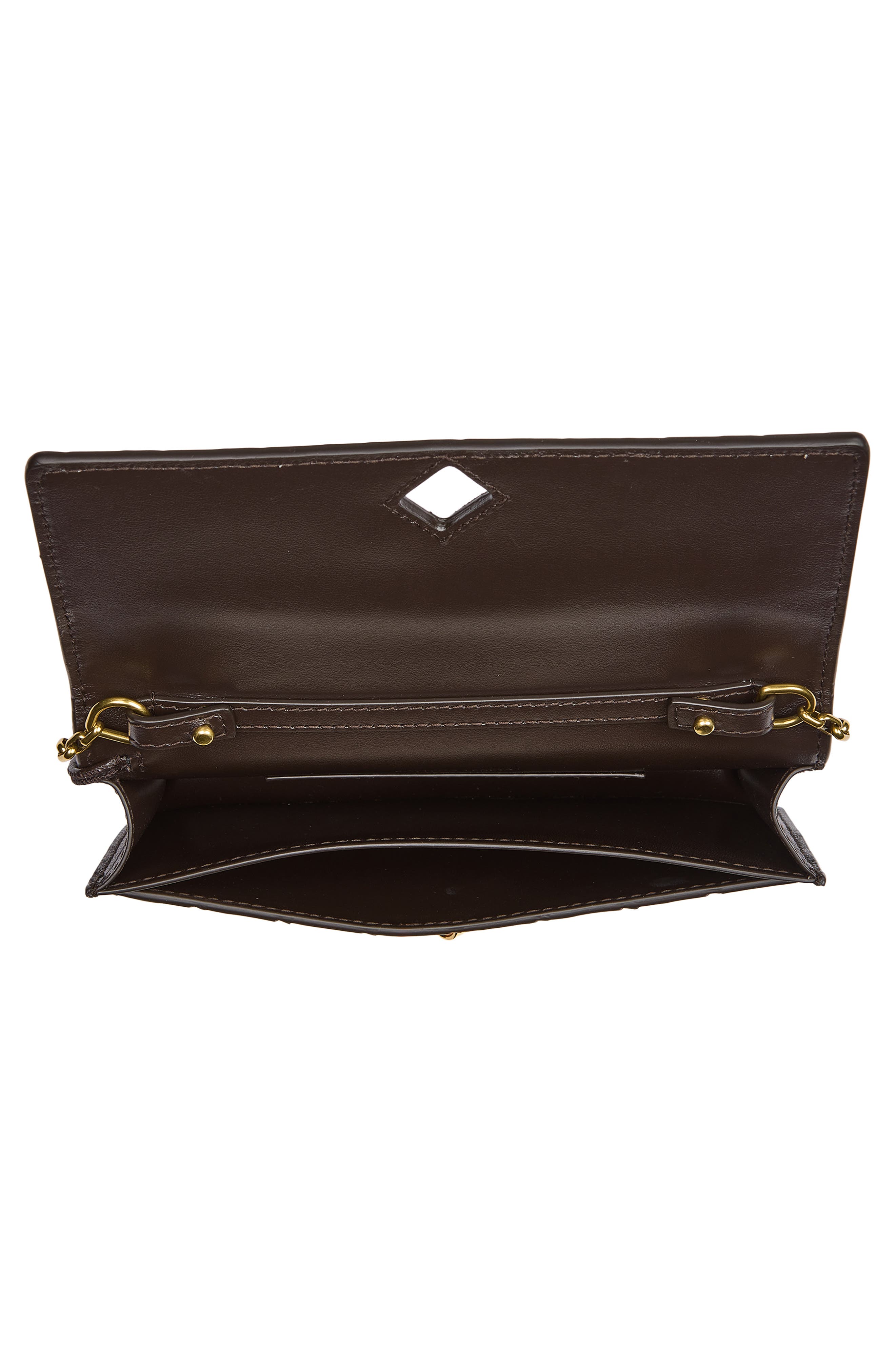 Slim Andiamo Intrecciato Lambskin Crossbody Wallet, Alternate, color, FONDANT BRASS