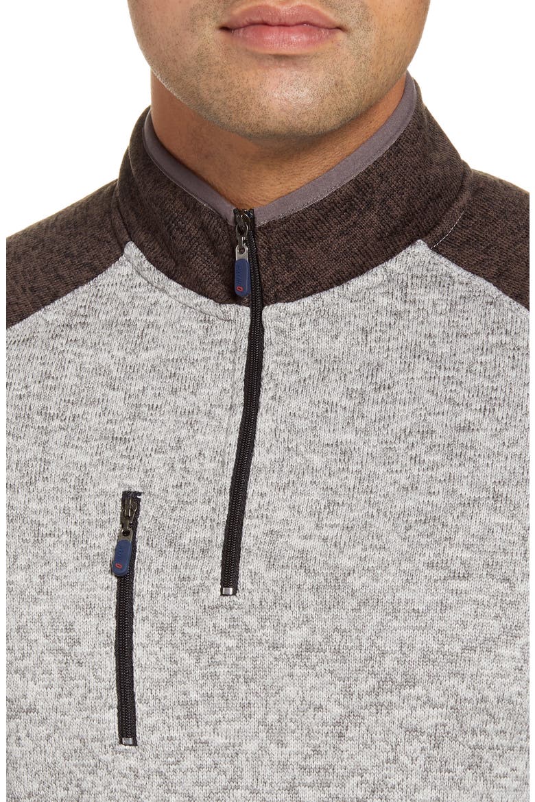 Alberta Water Resistant Quarter Zip Fleece Pullover, Alternate, color, BLACK/ LIGHT GRAY