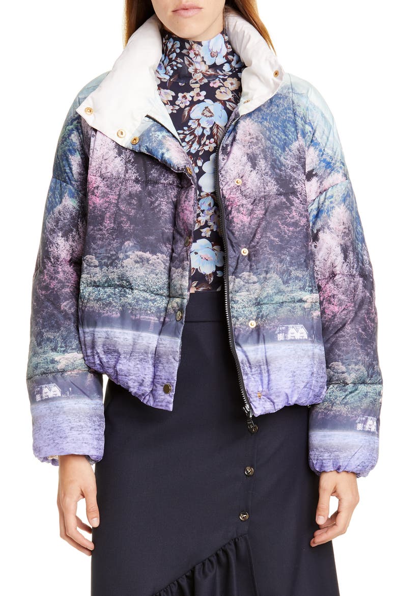 Brietta Graphic Puffer Jacket, Main, color, WONDERLAND