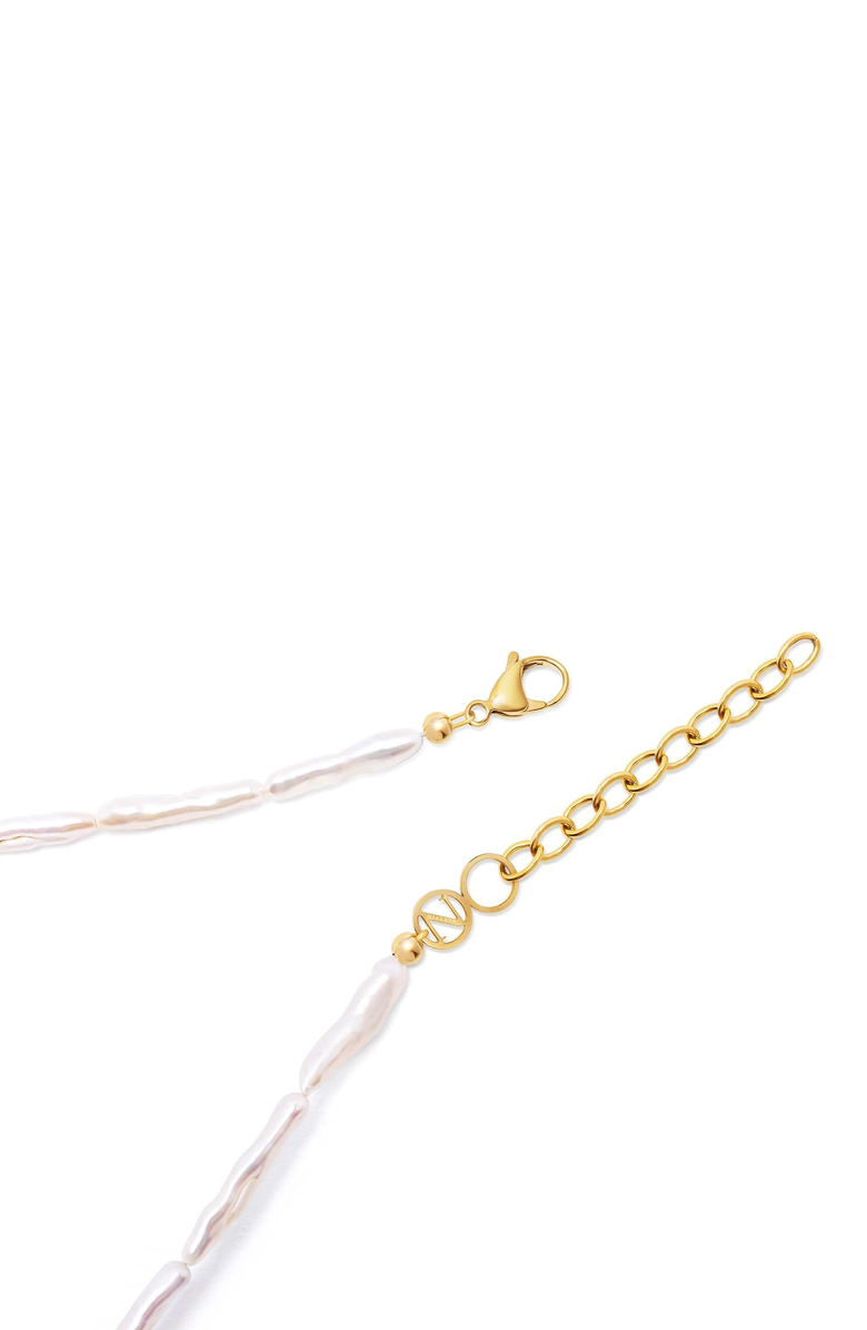Nialaya Mermaid Pearl Choker, Alternate, color, White