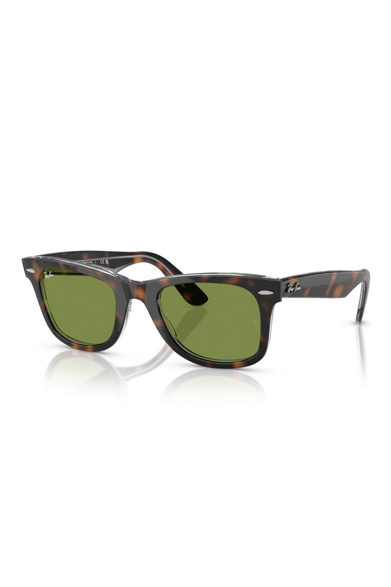Classic Wayfarer 50mm Sunglasses, Alternate, color, DARK HAVANA / GREEN