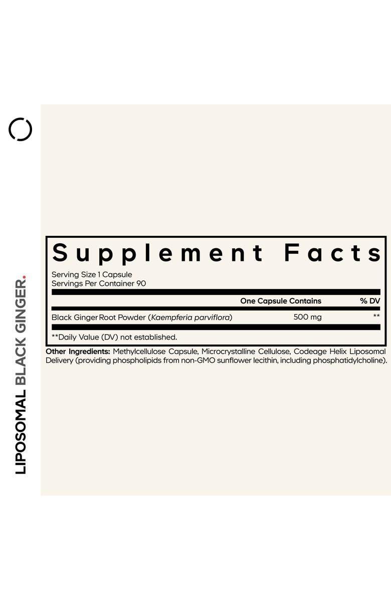 Codeage Liposomal Black Ginger Supplement, Kaempferia Parviflora Root Powder, Alternate, color, White