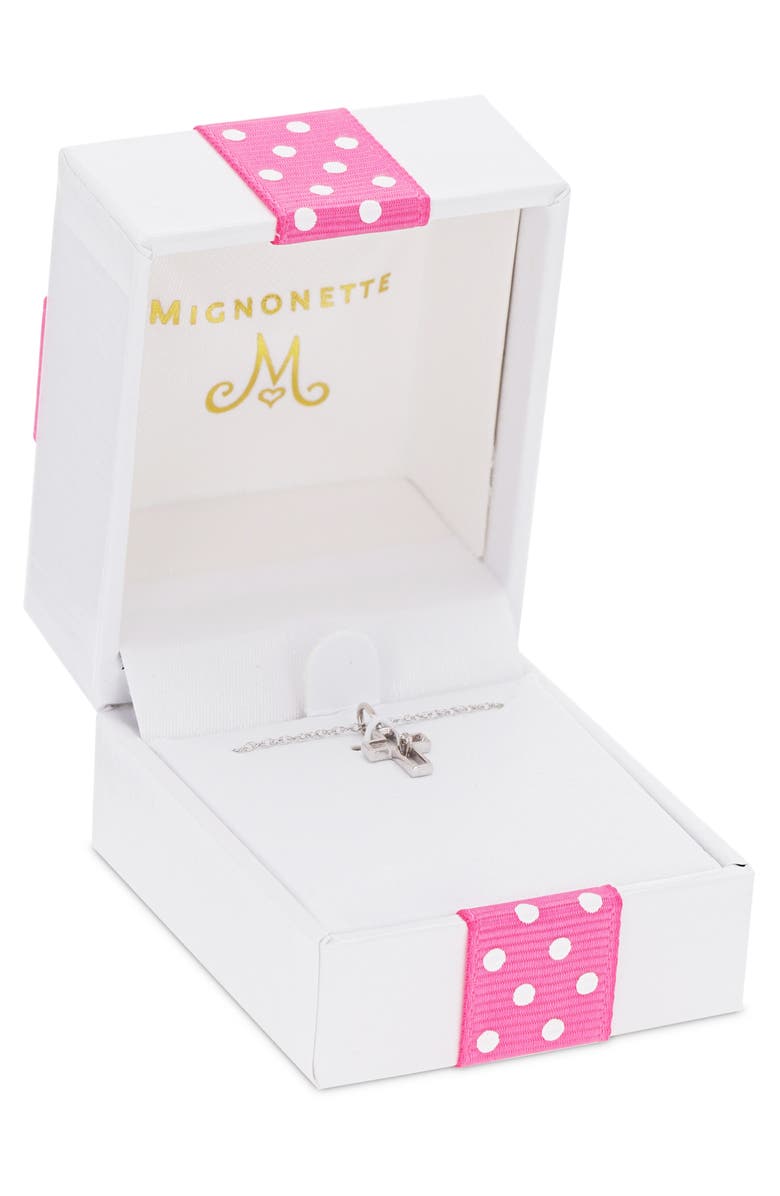 Mignonette Diamond & 14K Gold Cross Pendant Necklace, Alternate, color, White Gold