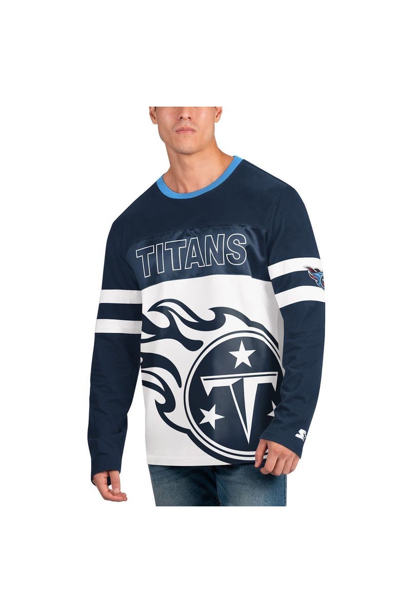 STARTER Men's Starter Navy/White Tennessee Titans Halftime Long Sleeve T-Shirt, Main, color, 