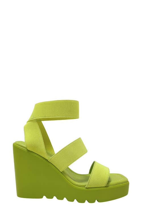 Ninety Union Paige Elastic Strap Wedge Sandal In Lime