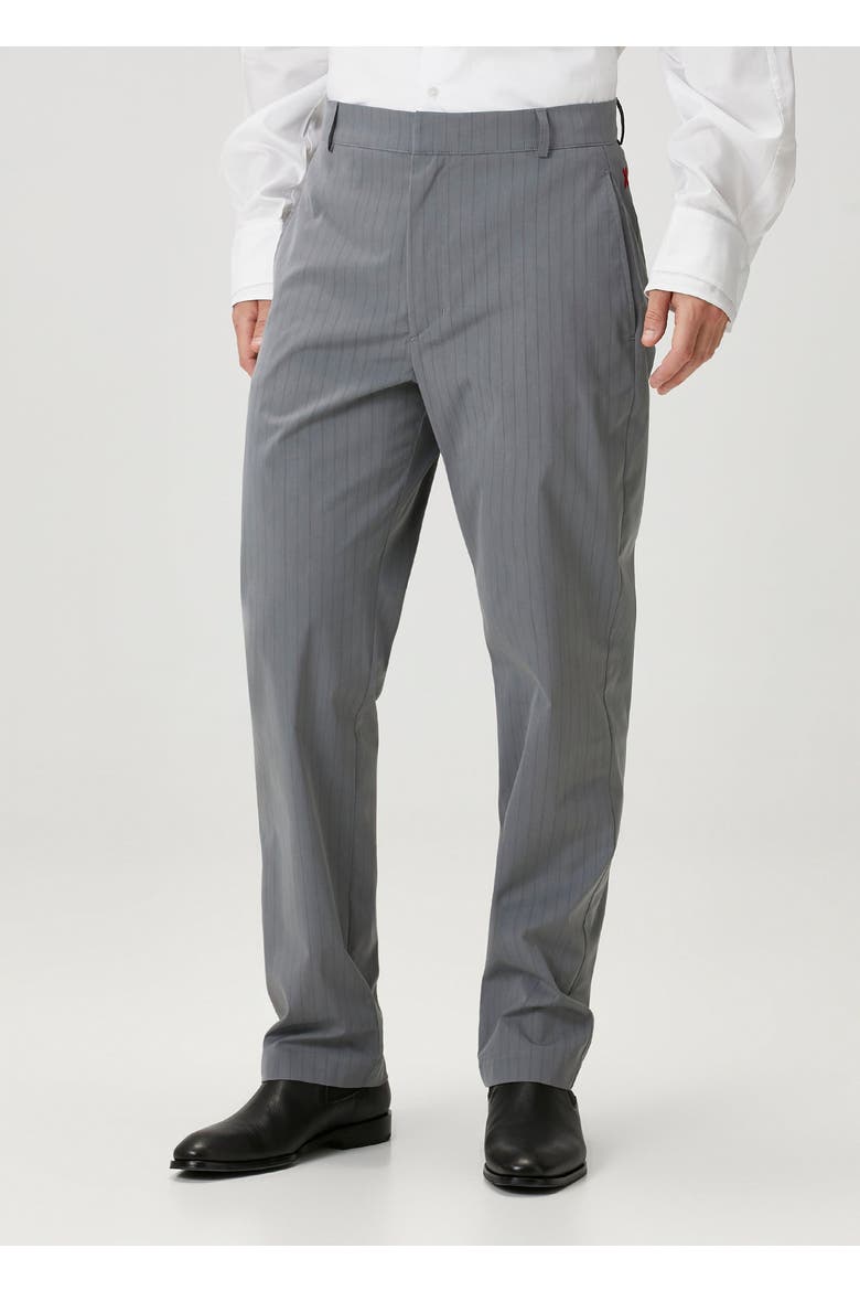 Cotton Blend Striped Woven Casual Pant, Alternate, color, grey