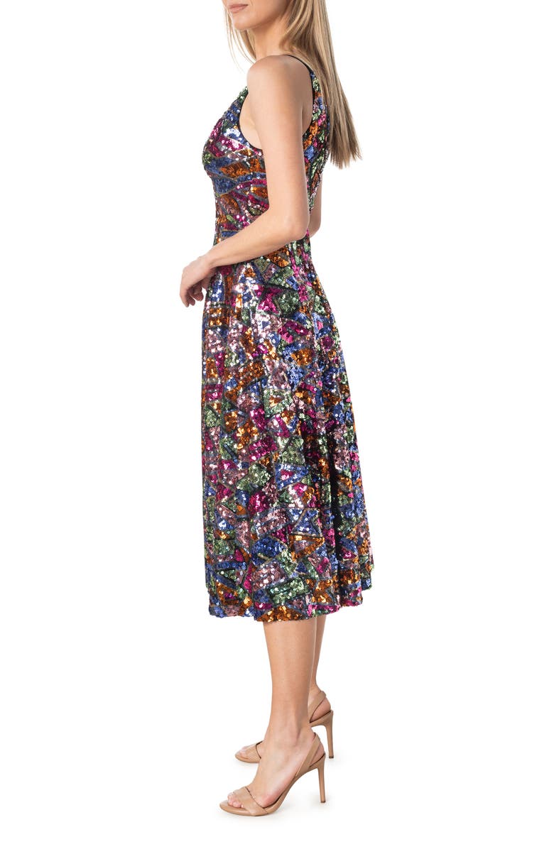 Dress the Population Bellamy Sequin Midi Dress, Alternate, color,