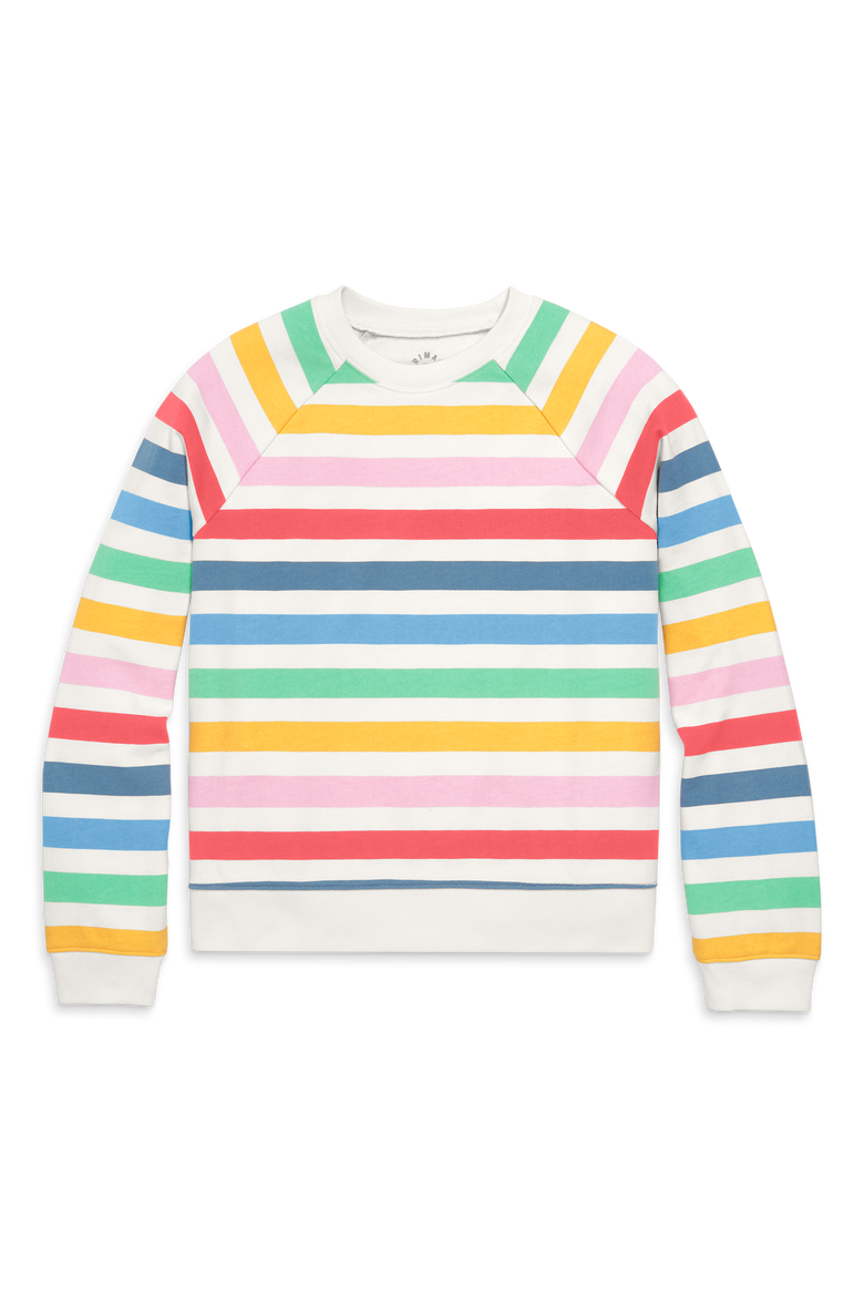 Women's Fit French Terry Stripe Sweatshirt, Main, color, Ivory Candy Stripe