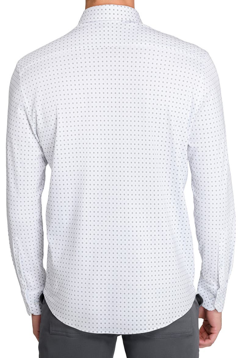 Dot Print Knit Long Sleeve Basic, Alternate, color, WHITE/GREY