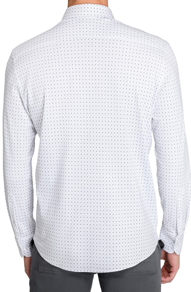 Brooklyn Brigade Dot Print Knit Long Sleeve Basic, Alternate, color, White/Grey
