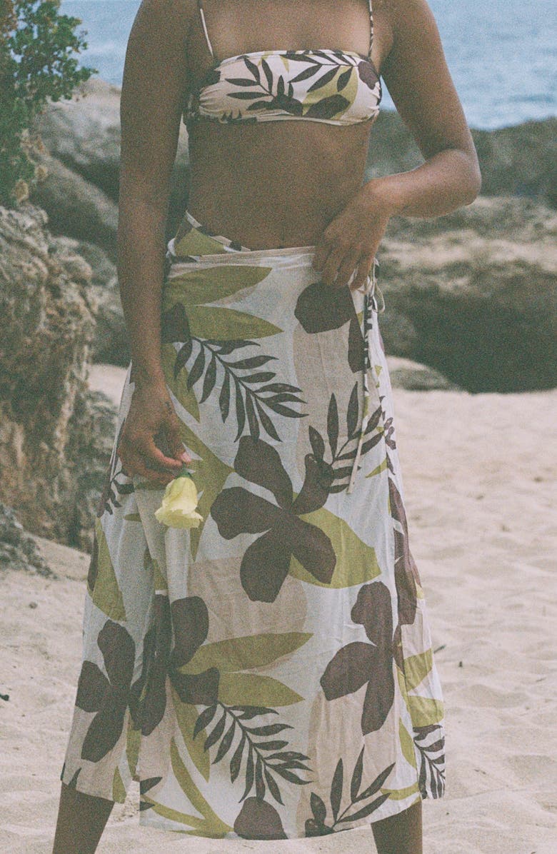 Stone Fox Holiday Wrap Cover-Up Skirt, Alternate, color, Tropical Tonal